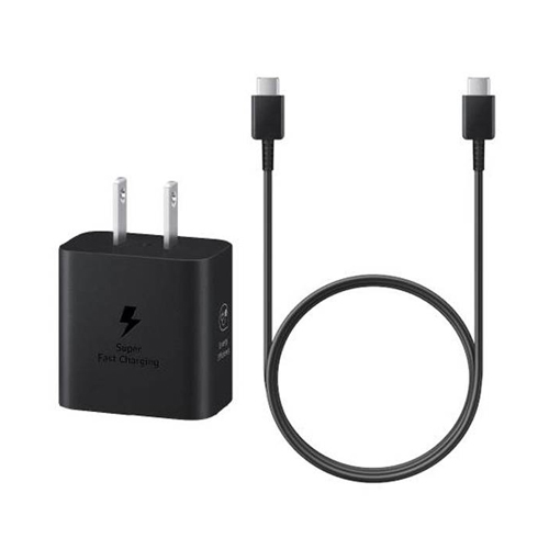 CARGADOR SAMSUNG 25W GAN CON CABLE C-C PARA GALAXY S25/S25 PLUS/ S25 ULTRA NEGRO - 1