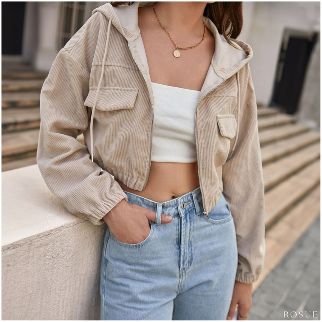 CASACA MUJER ROSUE CROP DE CORDUROY ESTILO - 1