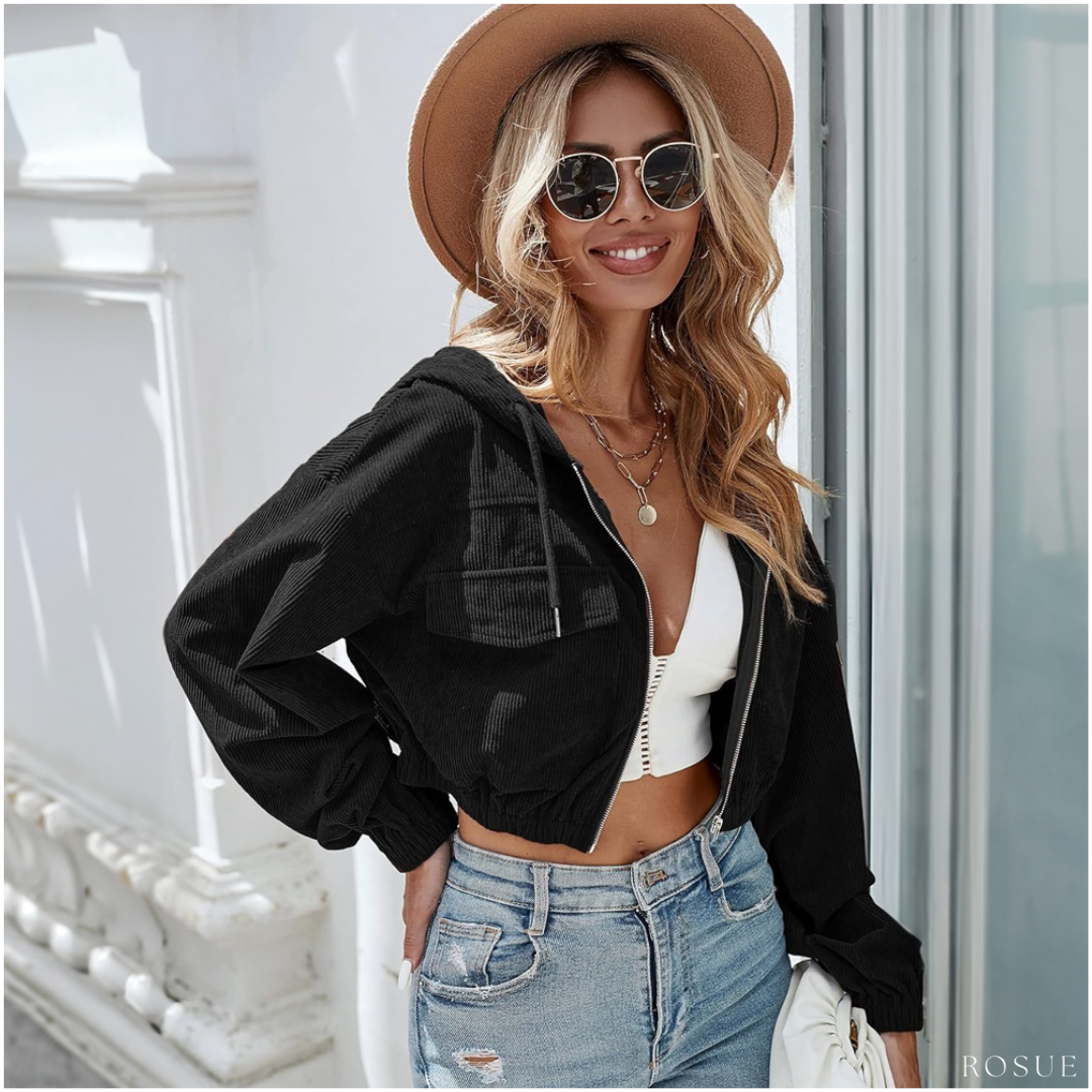 CASACA MUJER ROSUE CROP DE CORDUROY ESTILO - 1