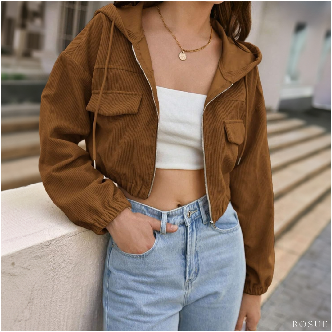 CASACA MUJER ROSUE CROP DE CORDUROY ESTILO - 1
