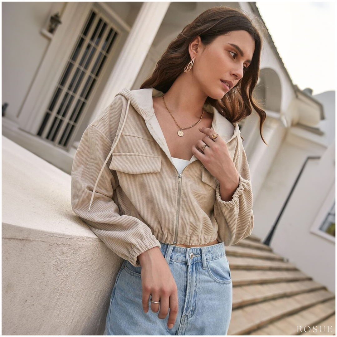 CASACA MUJER ROSUE CROP DE CORDUROY ESTILO - 3