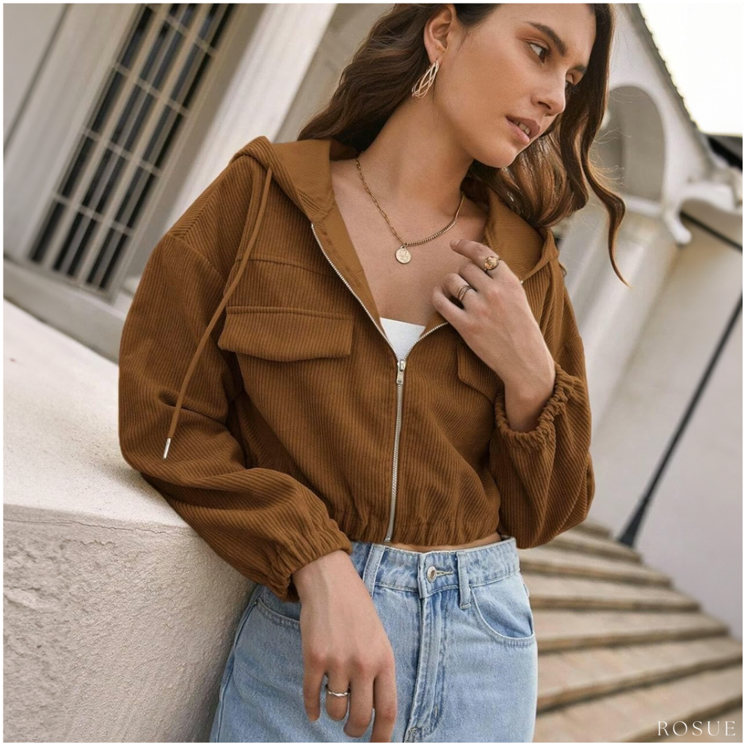 CASACA MUJER ROSUE CROP DE CORDUROY ESTILO - 3
