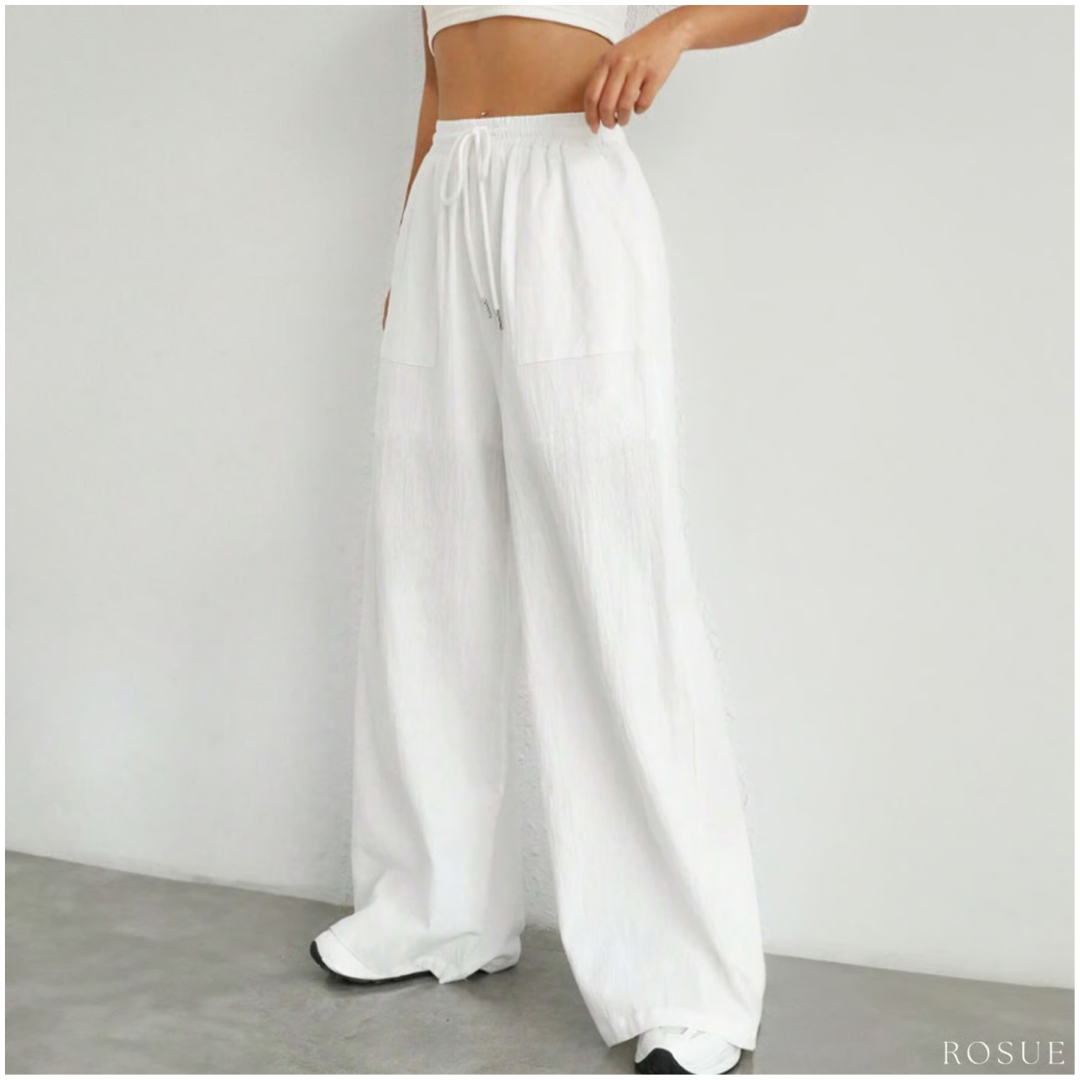 PANTALÓN CASUAL MUJER ROSUE HOLGADO CON CORDÓN EN LA CINTURA FRESCO - 2
