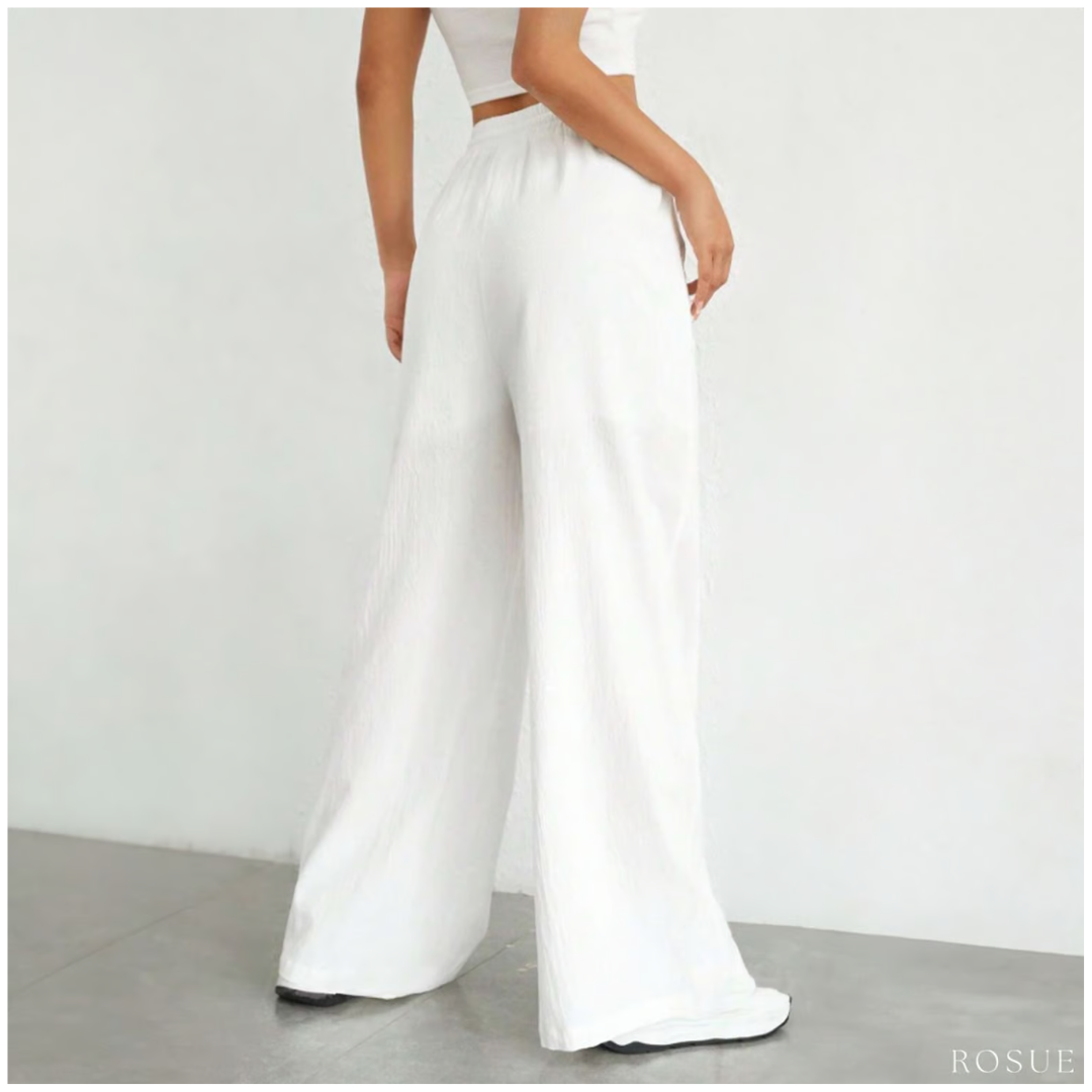 PANTALÓN CASUAL MUJER ROSUE HOLGADO CON CORDÓN EN LA CINTURA FRESCO - 3
