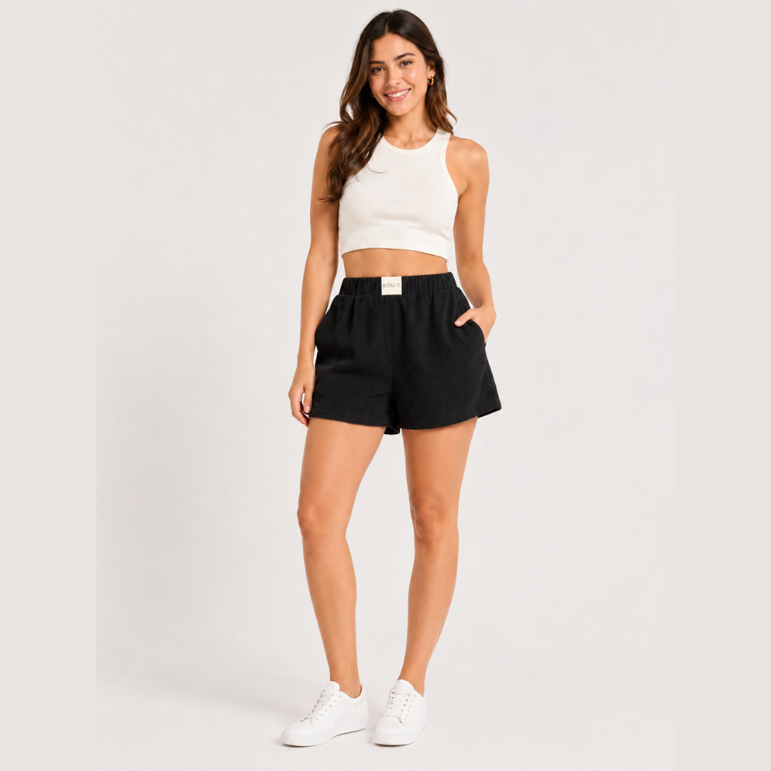 SHORT MUJER ROSUE CORDUROY CASUAL CON BOLSILLOS - 1