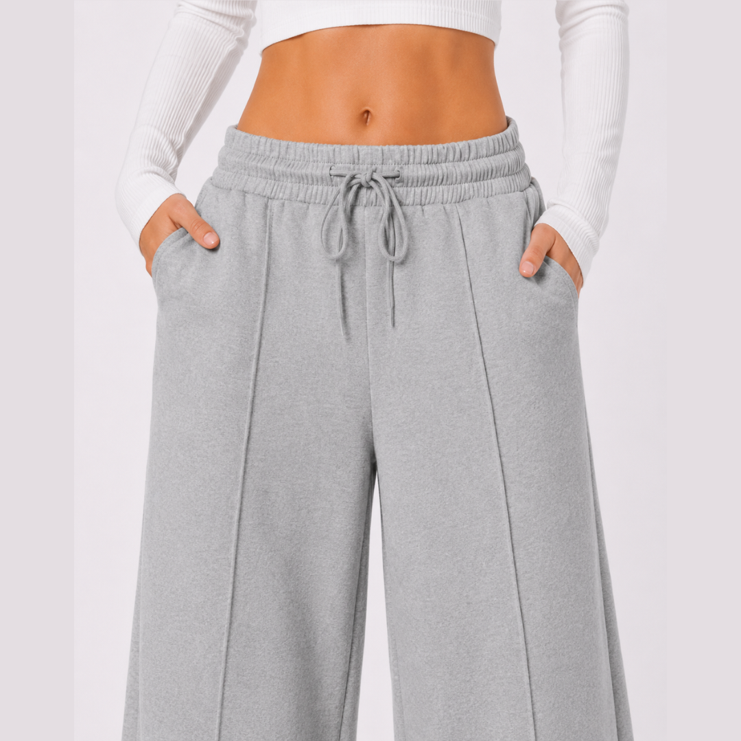 PANTALÓN PALAZZO DE FRANELA AJUSTABLE MUJER - 2