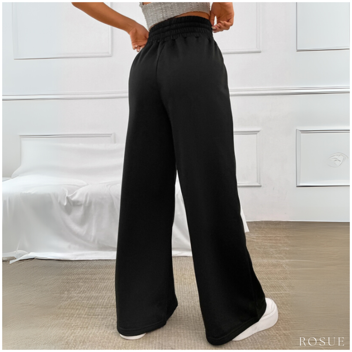 PANTALÓN PALAZZO DE FRANELA AJUSTABLE MUJER - 3