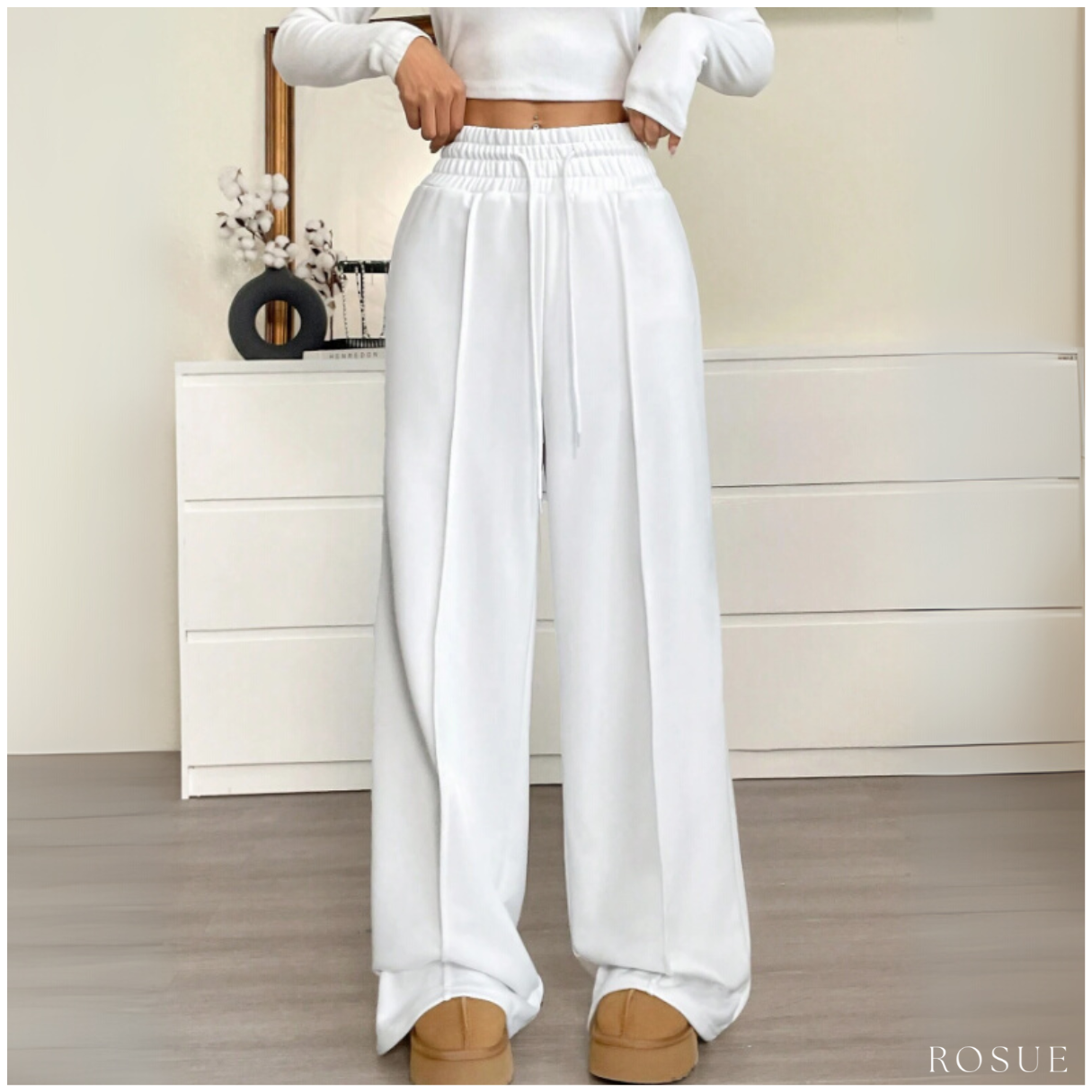 PANTALÓN PALAZZO DE FRANELA AJUSTABLE MUJER - 3