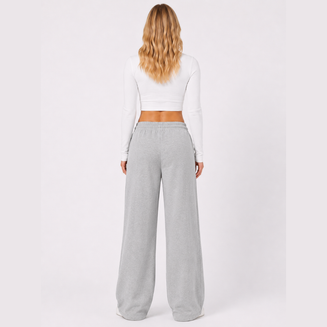 PANTALÓN PALAZZO DE FRANELA AJUSTABLE MUJER - 4