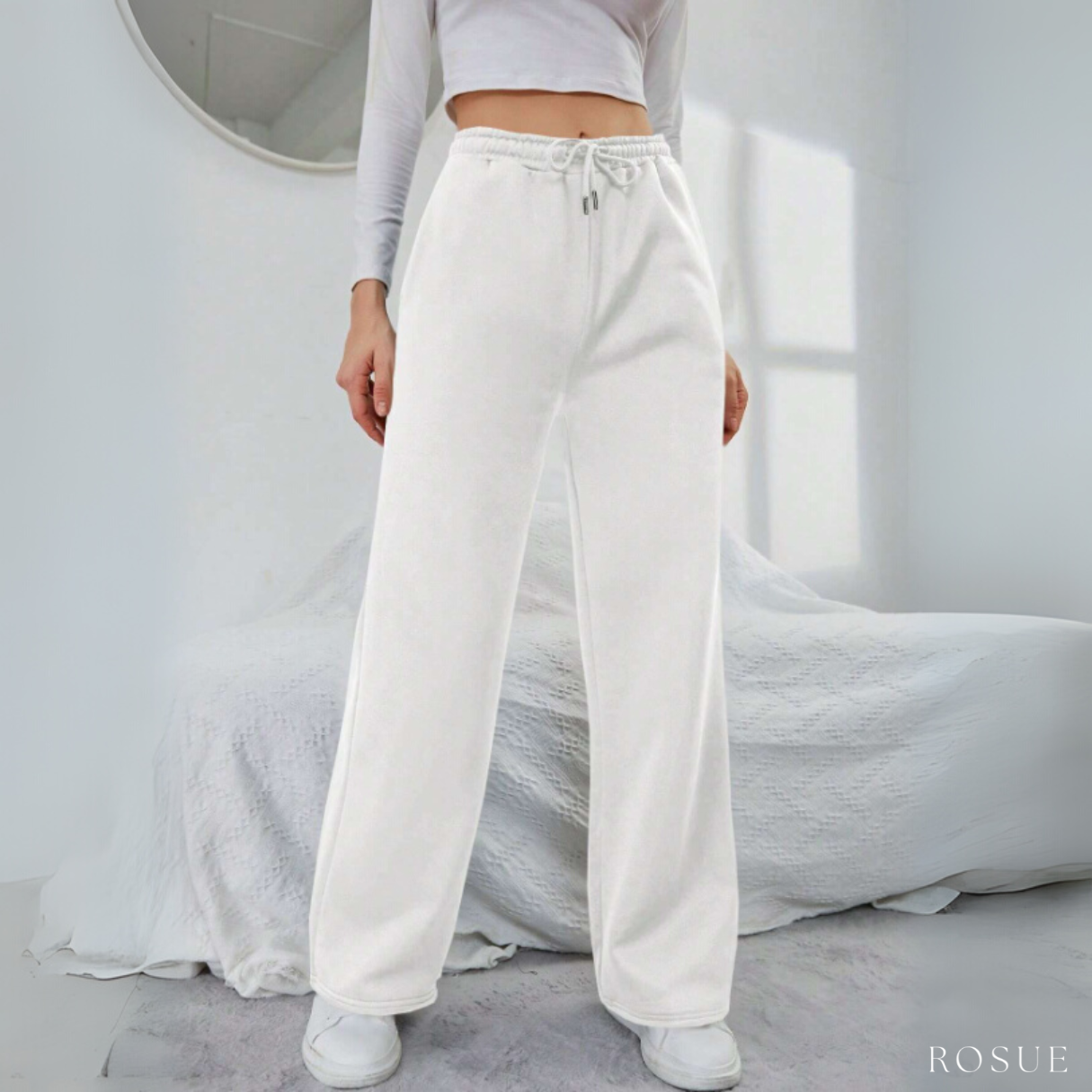 PANTALÓN BUZO DE FRANELA CON BOLSILLOS MUJER - 1