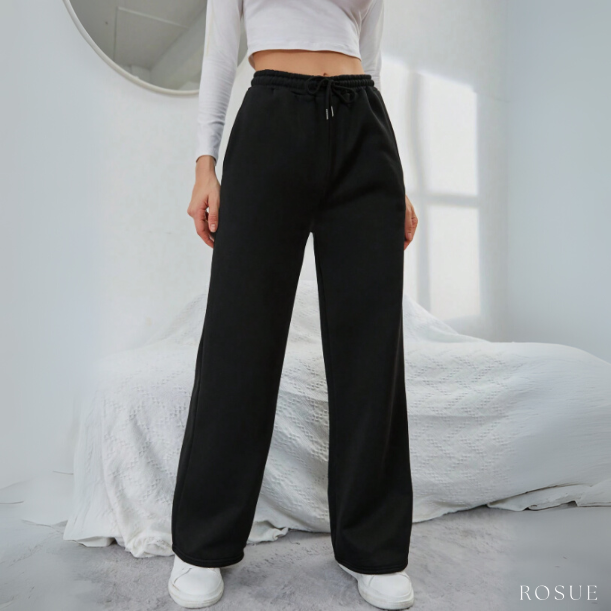 PANTALÓN BUZO DE FRANELA CON BOLSILLOS MUJER - 2
