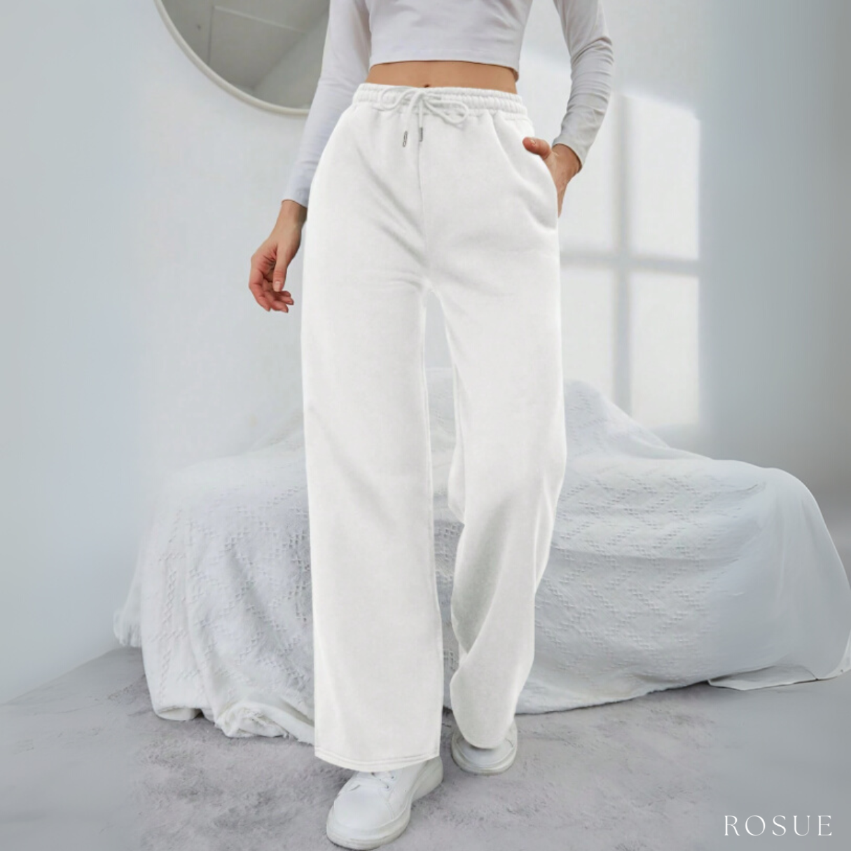 PANTALÓN BUZO DE FRANELA CON BOLSILLOS MUJER - 2
