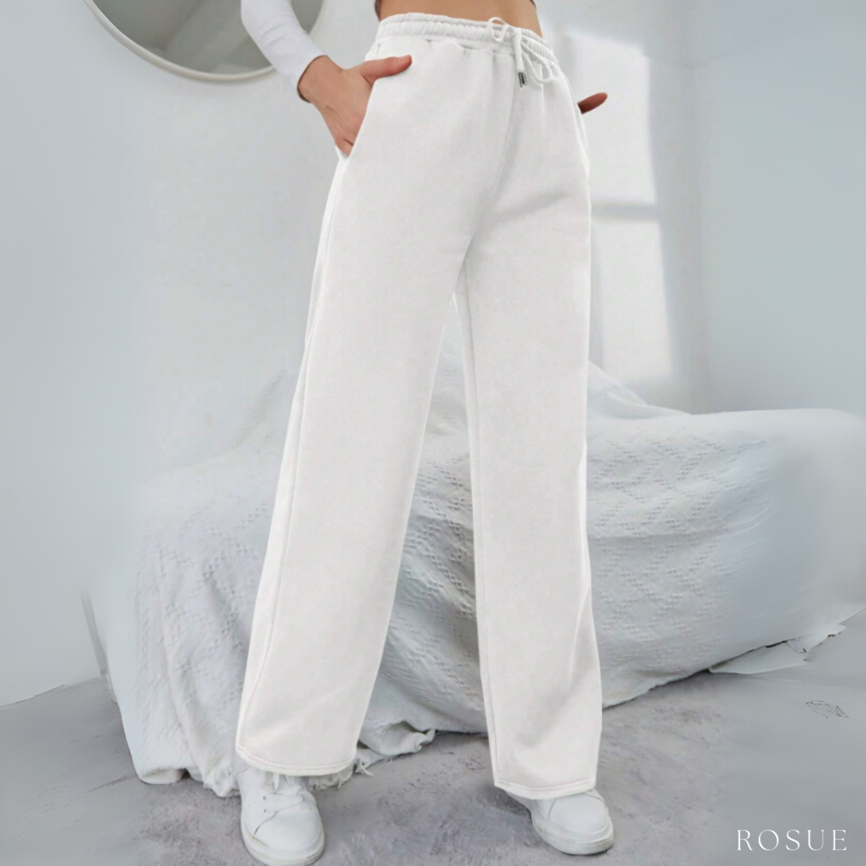 PANTALÓN BUZO DE FRANELA CON BOLSILLOS MUJER - 3