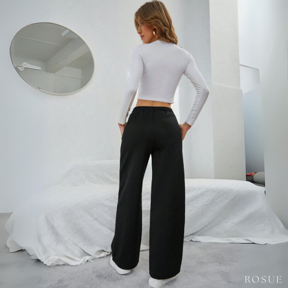 PANTALÓN BUZO DE FRANELA CON BOLSILLOS MUJER - 4