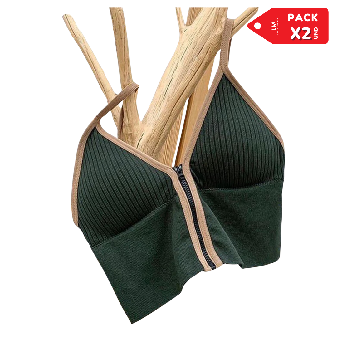 BRALETTE SOSTEN SUJETADOR MUJER TOP CON CIERRE SEXY - 1