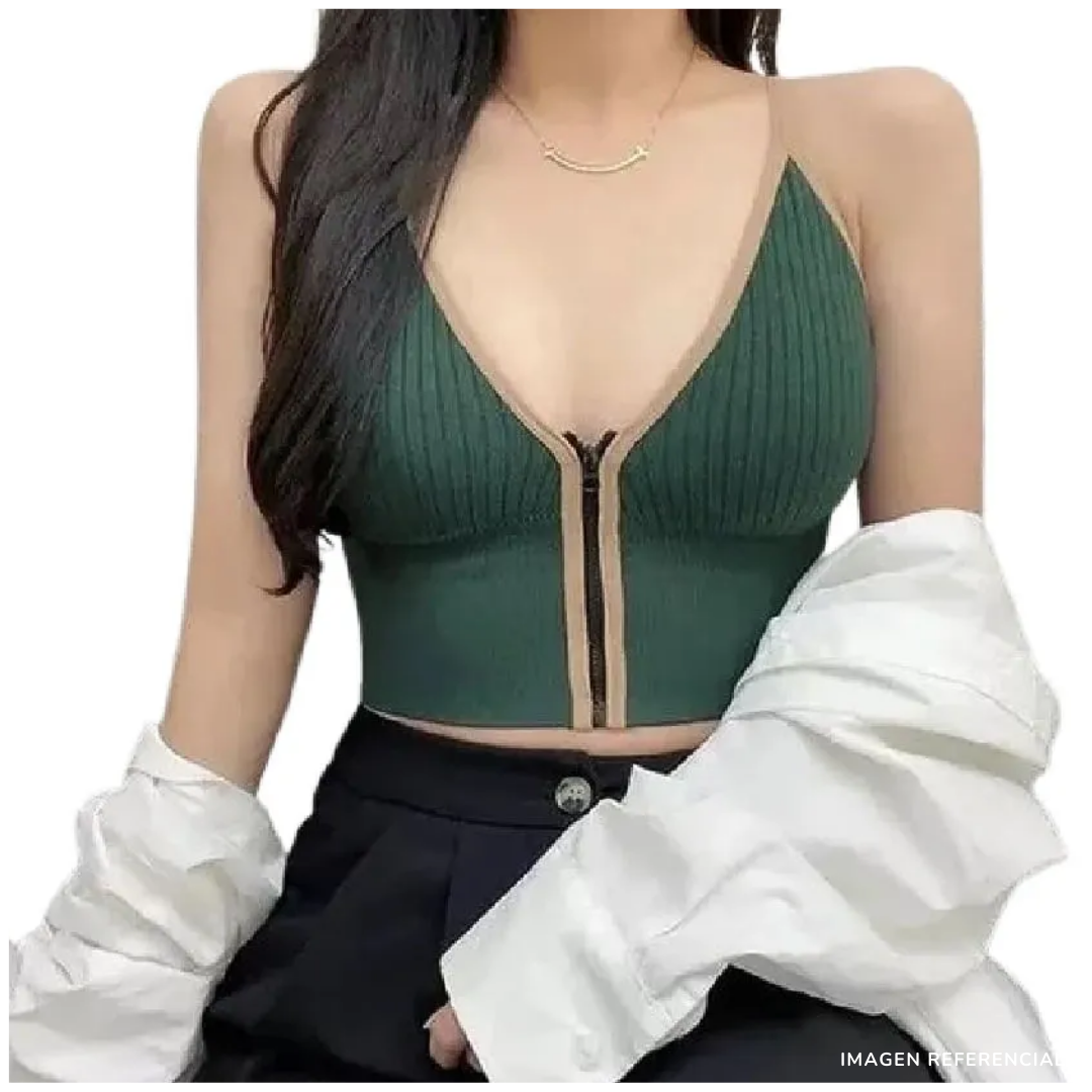BRALETTE SOSTEN SUJETADOR MUJER TOP CON CIERRE SEXY - 2