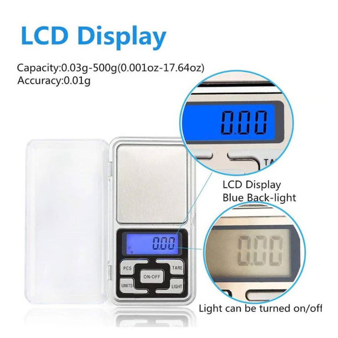 BALANZA GRAMERA DIGITAL POCKET SCALE 500G MINI LCD - 5