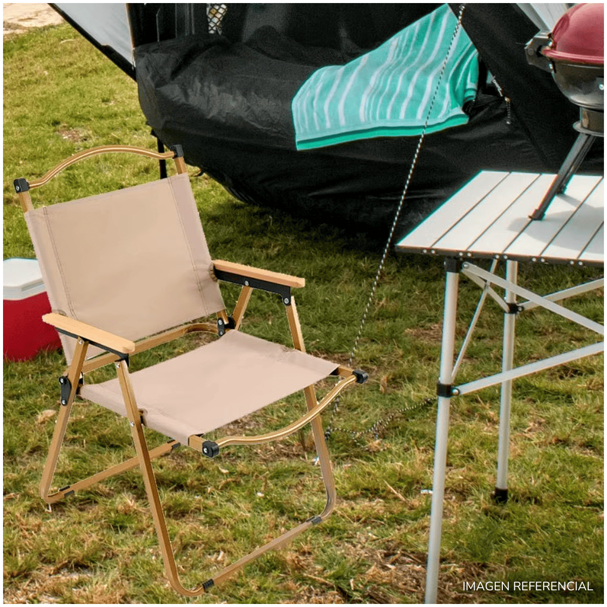 SILLA DE PLAYA CAMPING PLEGABLE ELEGANTE - 2
