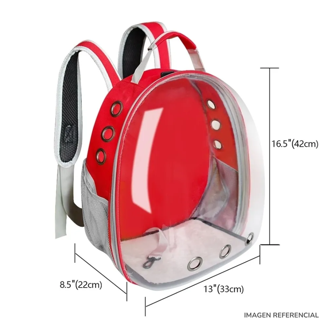 MOCHILA TRANSPORTADORA PARA MASCOTAS GATOS CON CÁPSULA DE BURBUJA TRANSPARENTE - 3