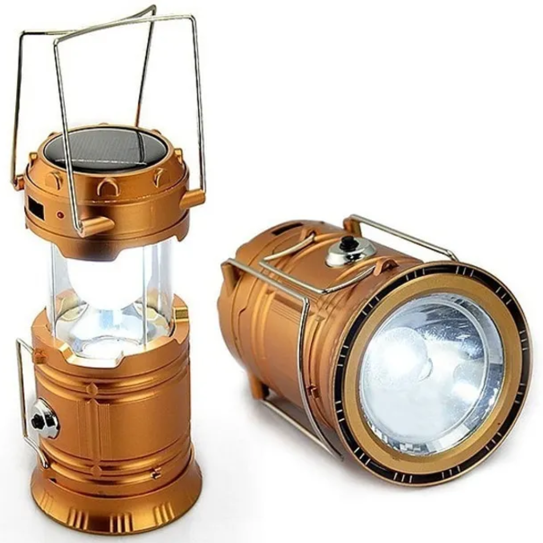 LÁMPARA LINTERNA SOLAR USB RECARGABLE PARA CAMPING - 1