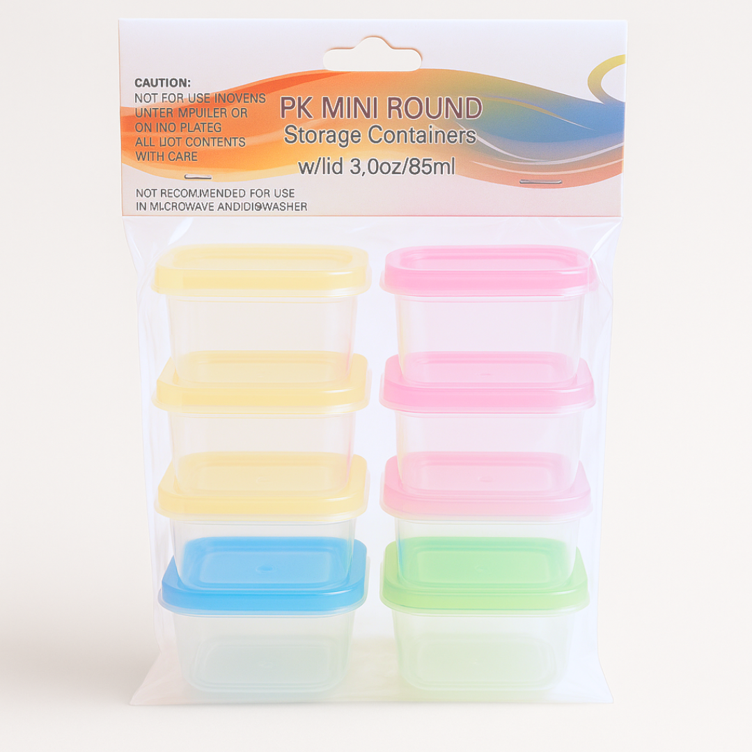 CONTENEDOR FRASCO MINI CON TAPA MULTIUSOS 5 X 4 X 3 CM SET X10 - 3