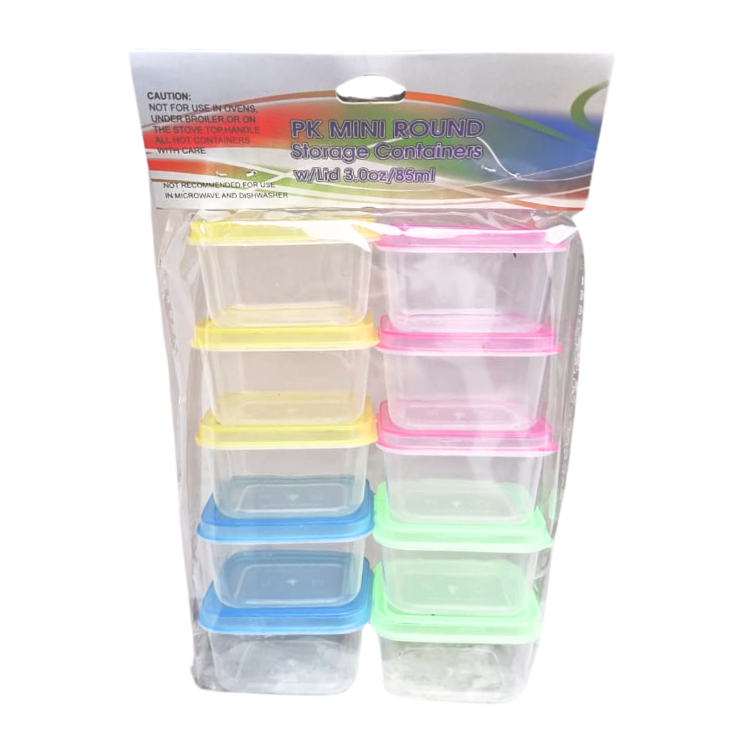CONTENEDOR FRASCO MINI CON TAPA MULTIUSOS 5 X 4 X 3 CM SET X10 - 4