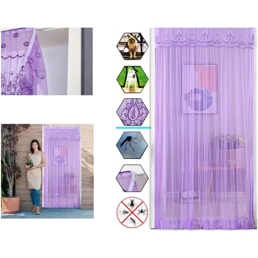 CORTINA MOSQUITERA CON PEGA-PEGA 100X200 CM - 3