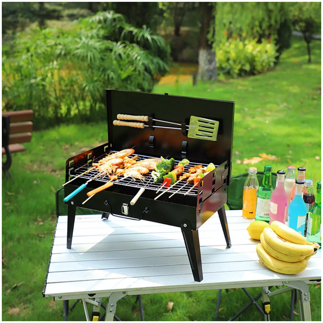 PARRILLA PLEGABLE BBQ PARRILLA DE CARBÓN BARBACOA - 2