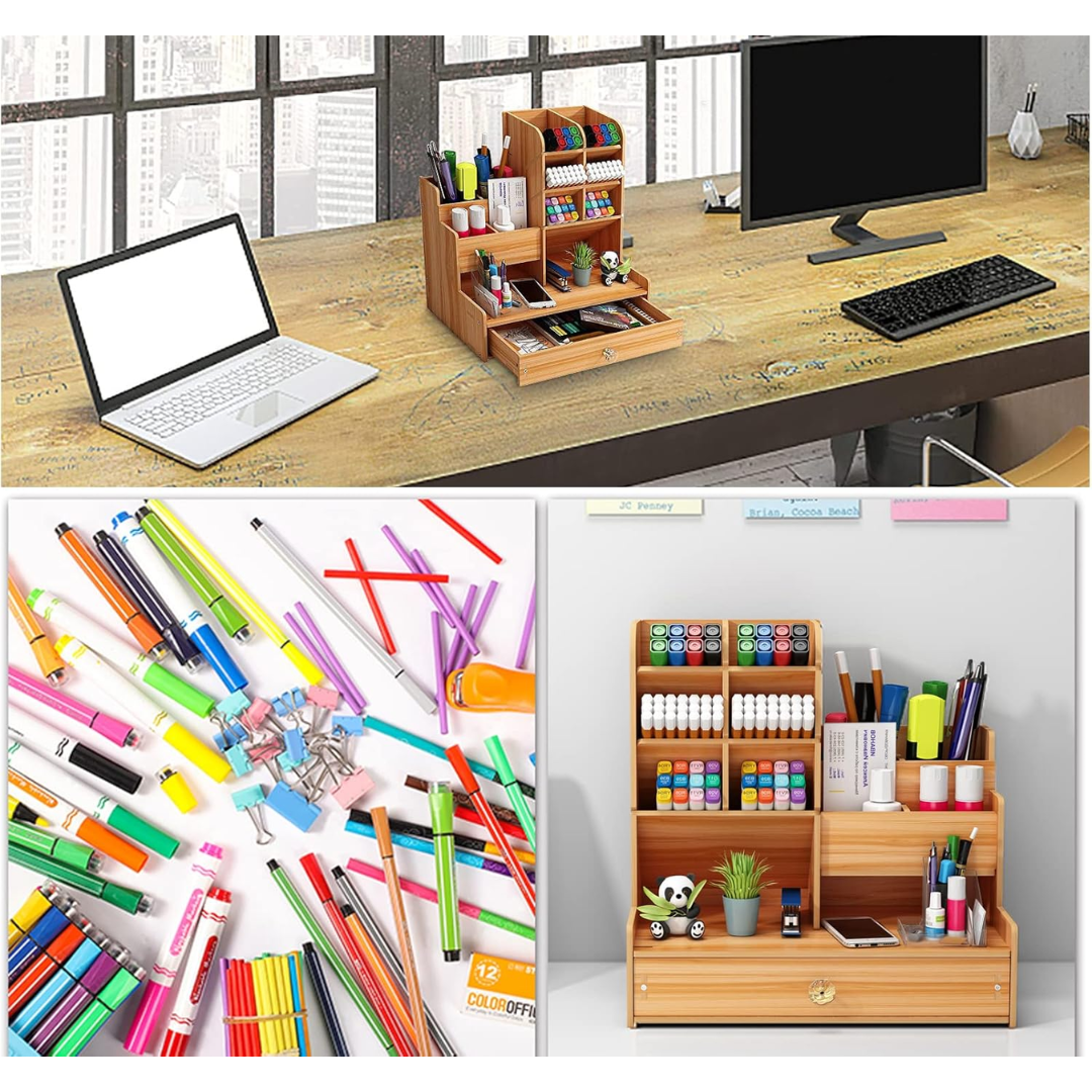 ORGANIZADOR DE ESCRITORIO DE ESTILO MADERA - 2