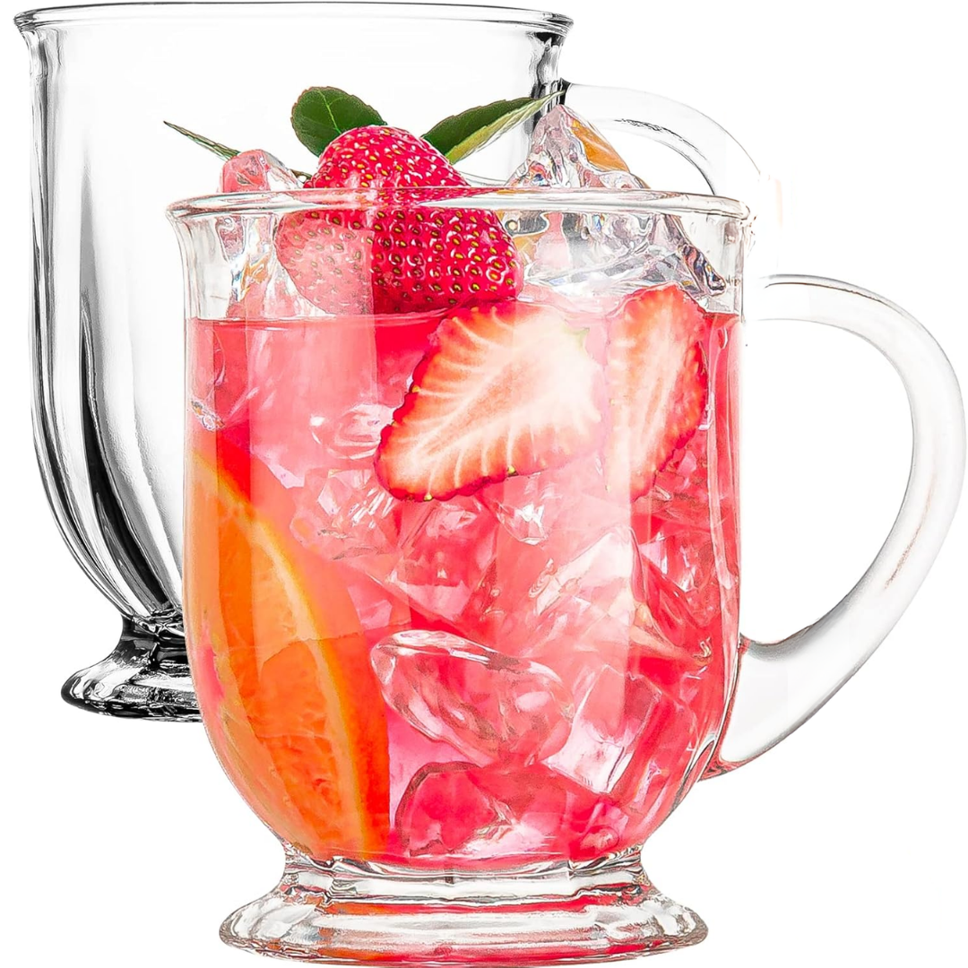 SET X 6 TAZAS DE VIDRIO PARA BEBIDAS CAFE CERVEZA 800ML - 2