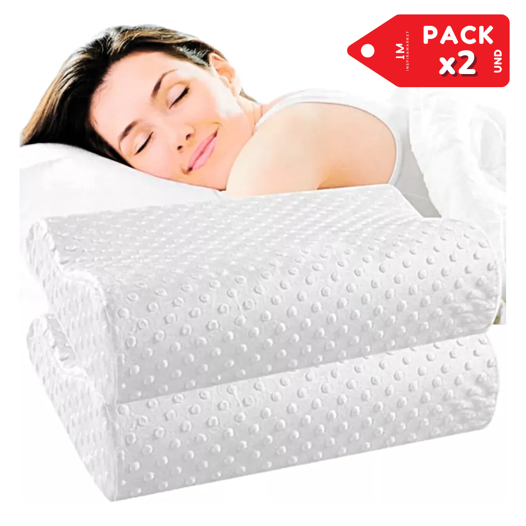 ALMOHADA ORTOPÉDICA CERVICAL ERGONÓMICA BLANCA PACK X2 - 1