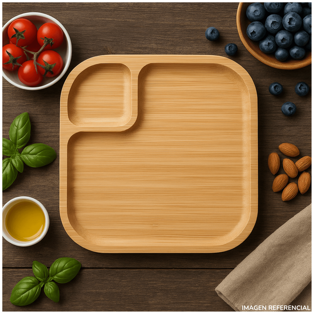 BANDEJA PARA ALIMENTOS DECORATIVA BAMBU - 3