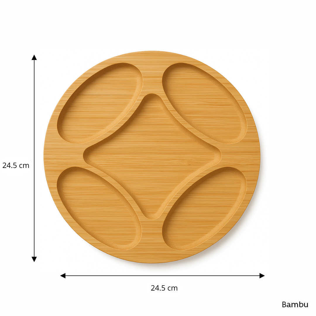 BANDEJA PARA ALIMENTOS DECORATIVA BAMBU - 3