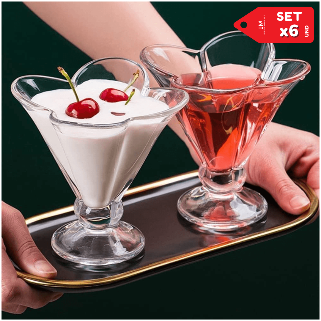 SET X6 COPAS DE POSTRES HELADOS BEBIDAS - 1