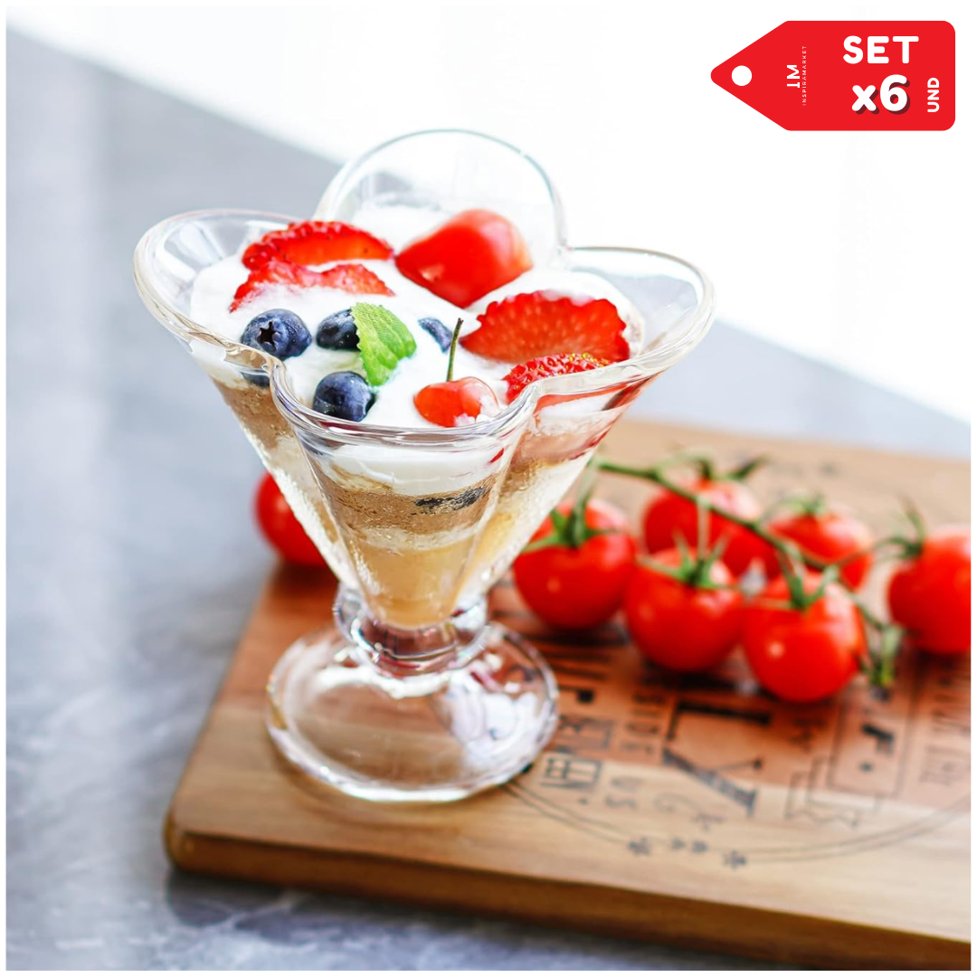 SET X6 COPAS DE POSTRES HELADOS BEBIDAS - 2