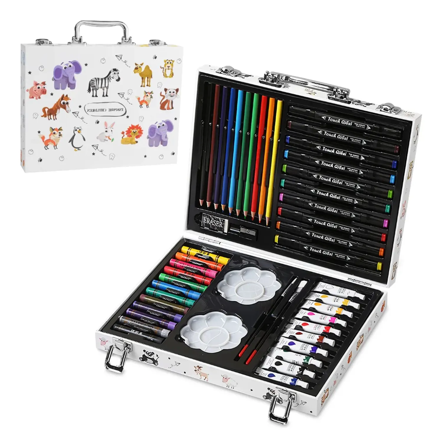 SET DE ARTE SET LÁPICES DE COLORES ACUARELAS 68 PZS - 1