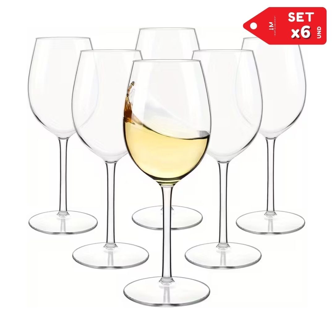 SET X6 COPAS DE VIDRIO COPAS DE VINO 600ML - 1