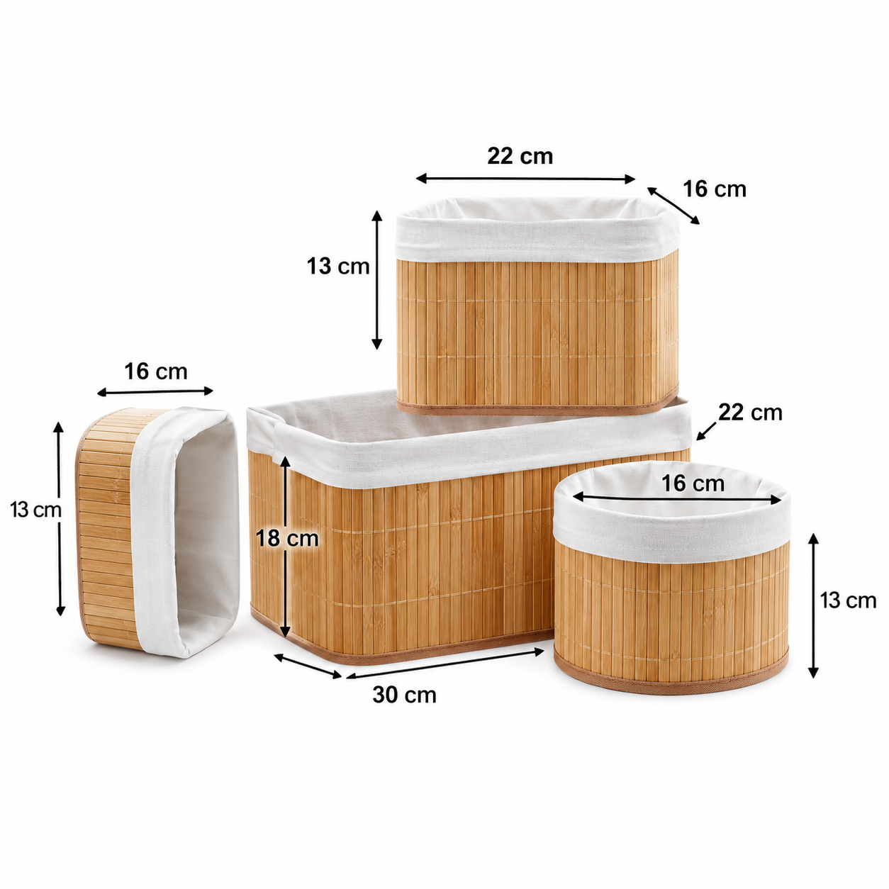 SET CANASTA CESTO ORGANIZADOR MULTIUSO BAMBÚ - 5