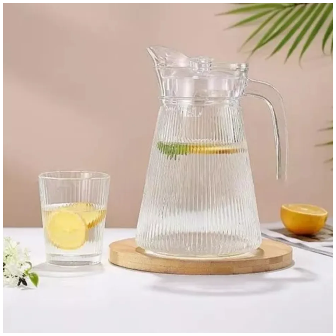 JUEGO DE JARRA DE VIDRIO CON VASOS 1200 ML - 3