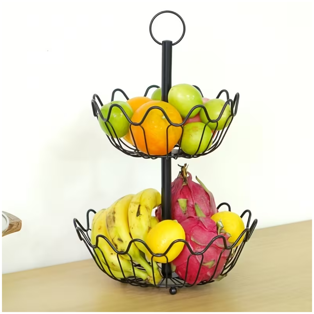 CESTA CANASTA FRUTERO 2 NIVELES MULTIUSOS - 1