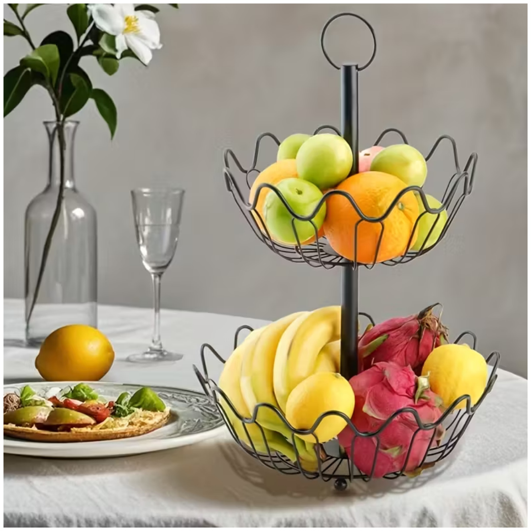 CESTA CANASTA FRUTERO 2 NIVELES MULTIUSOS - 4
