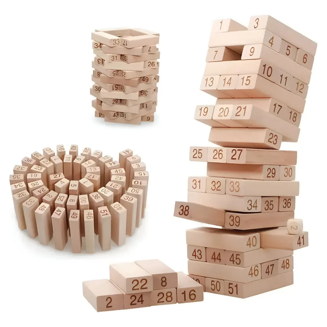 JENGA TORRE CON DADO MADERA DIDÁCTICO - 2