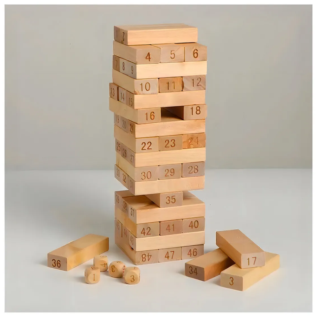 JENGA TORRE CON DADO MADERA DIDÁCTICO - 4