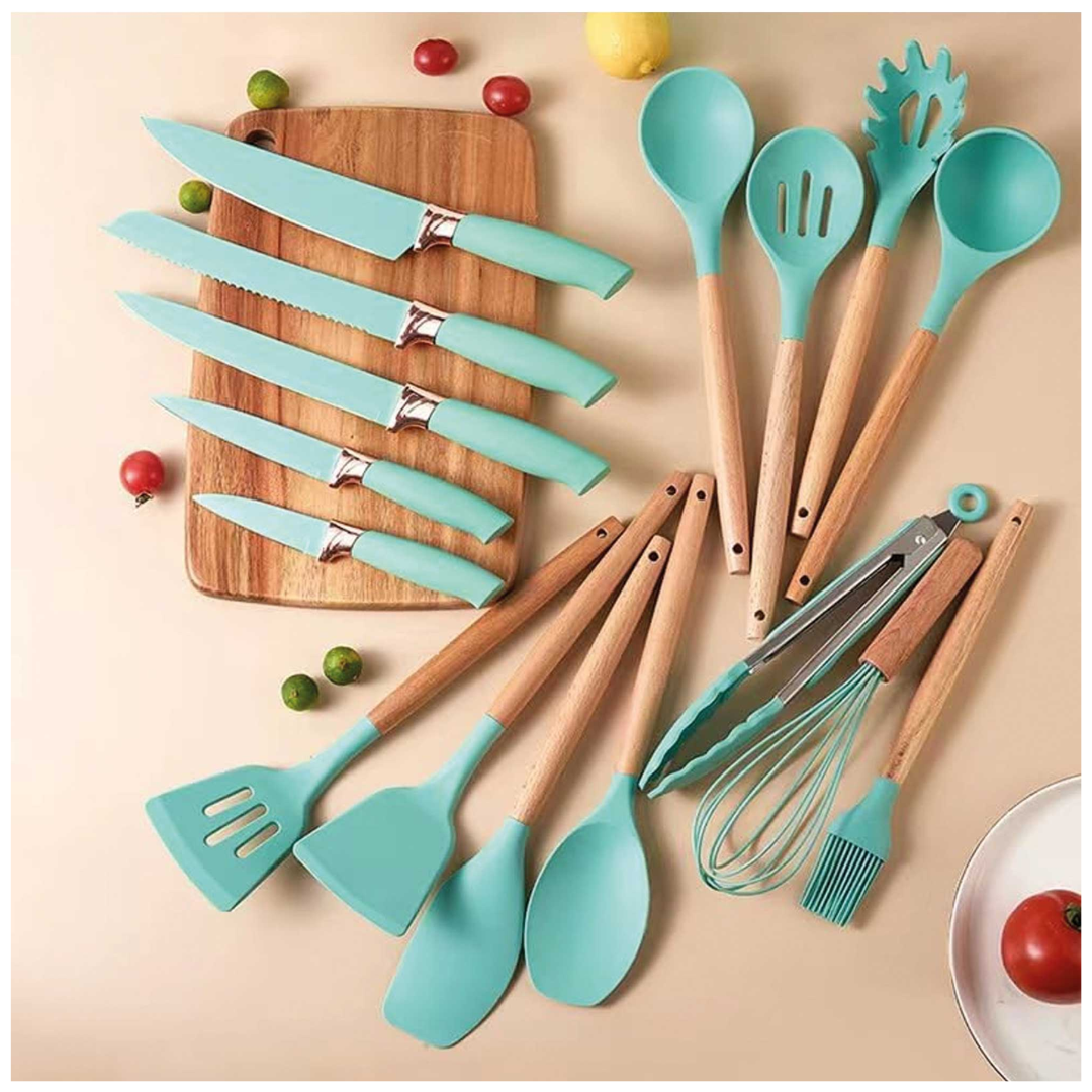 SET DE UTENSILIOS DE COCINA CON BASE ORGANIZADORA X 19PZS - 2