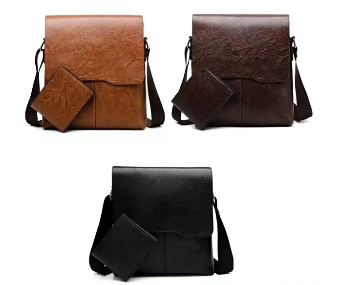 MORRAL BOLSO BANDOLERA CON BILLETERA DE CUERO PU - 1