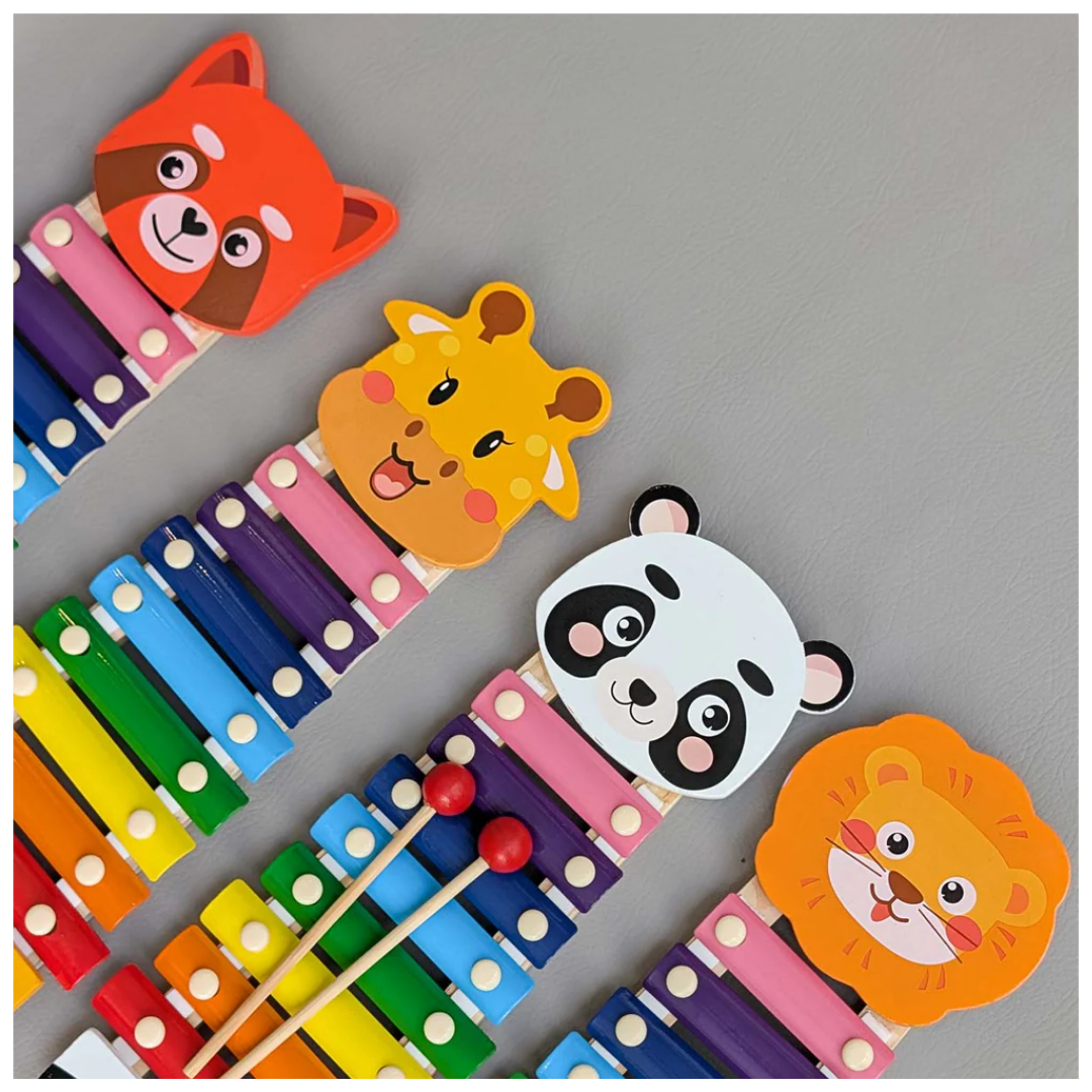 XILÓFONO DIDÁCTICO DE MADERA 8 NOTAS ANIMALITOS ALEATORIO - 2