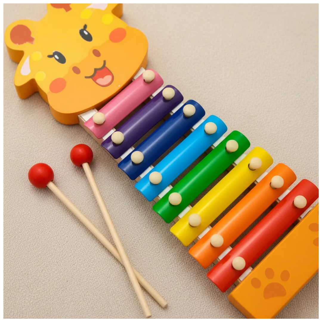XILÓFONO DIDÁCTICO DE MADERA 8 NOTAS ANIMALITOS ALEATORIO - 8