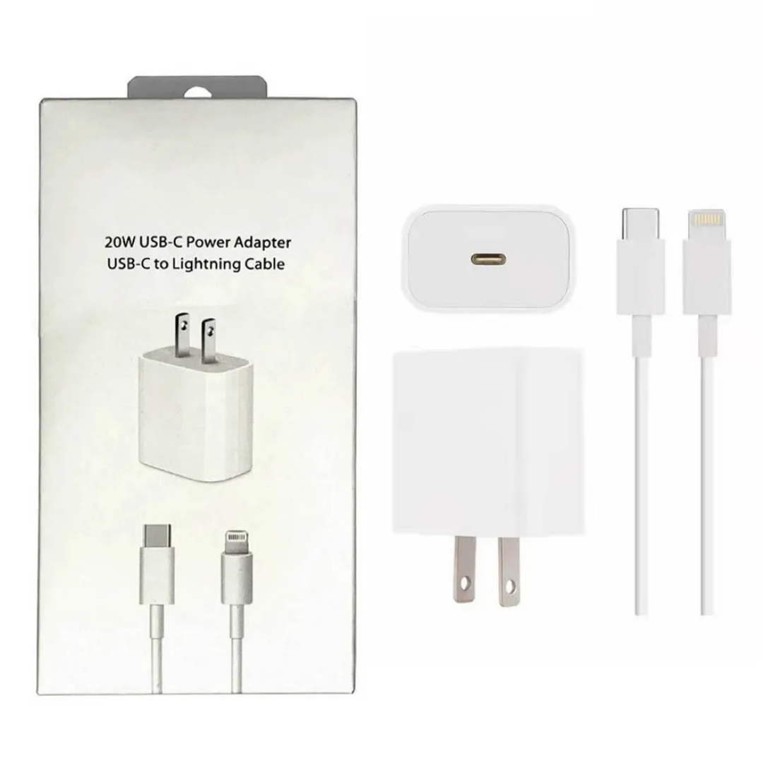 CARGADOR DE CELULAR CON CABLE USB - C LIGHTNING 20W - 1