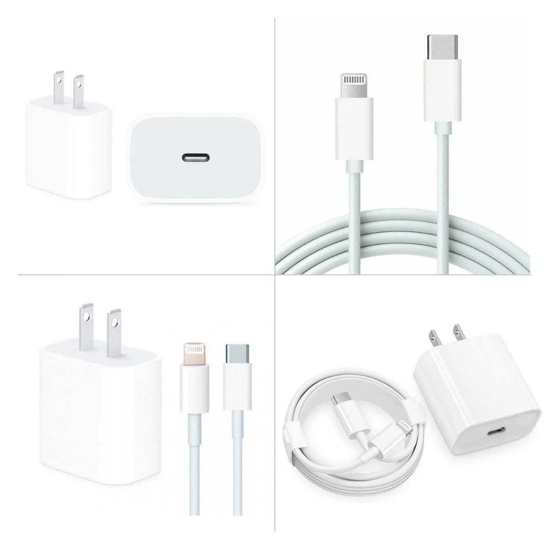 CARGADOR DE CELULAR CON CABLE USB - C LIGHTNING 20W - 3