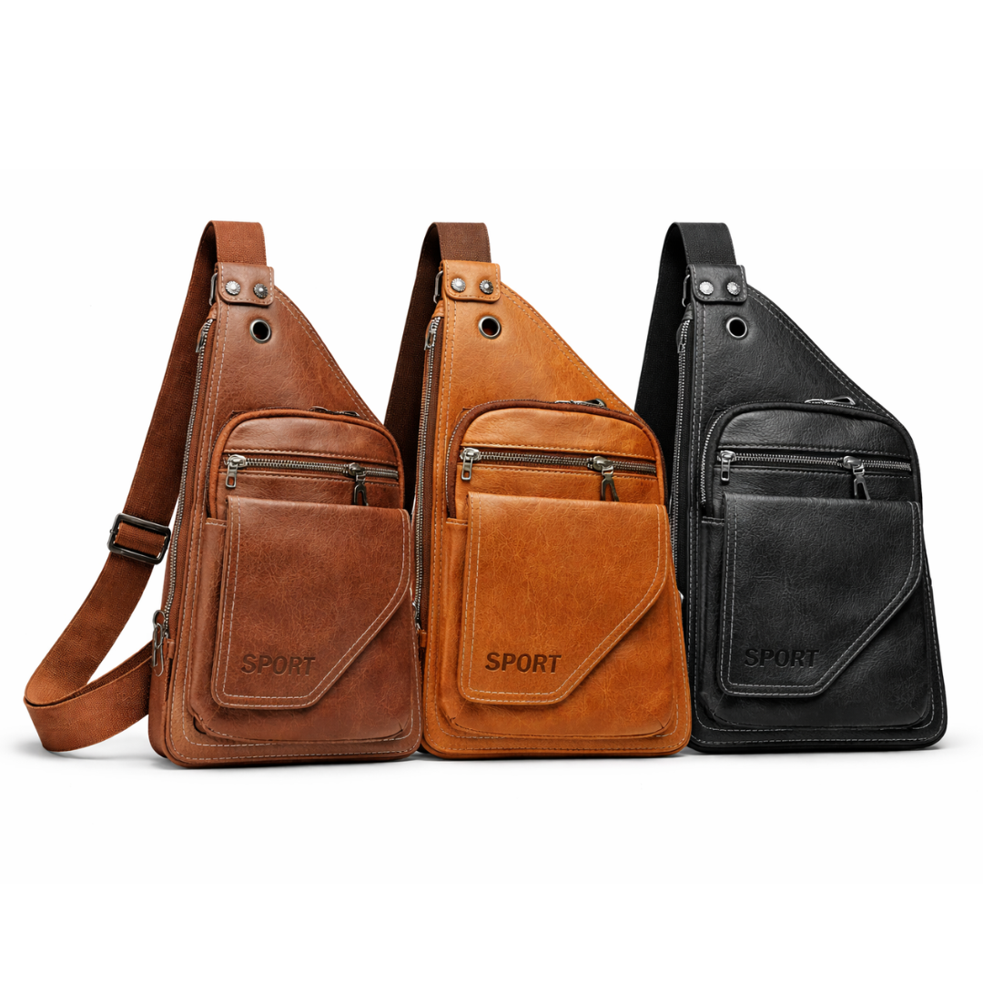 MOCHILA MORRAL BANDOLERA RIÑONERA DE CUERO PU ACCESORIO PARA HOMBRE - 2